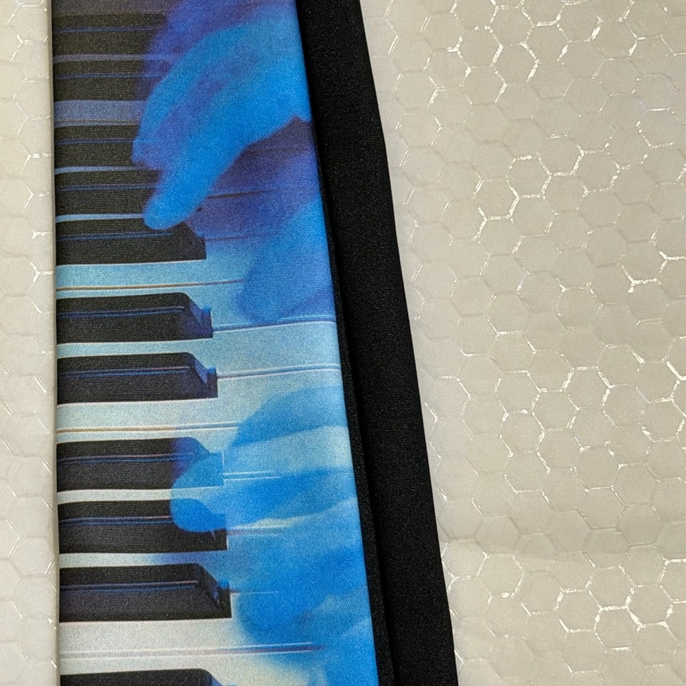 Ralph Marlin Blue and Black Piano Key Necktie - Picture 3 of 12